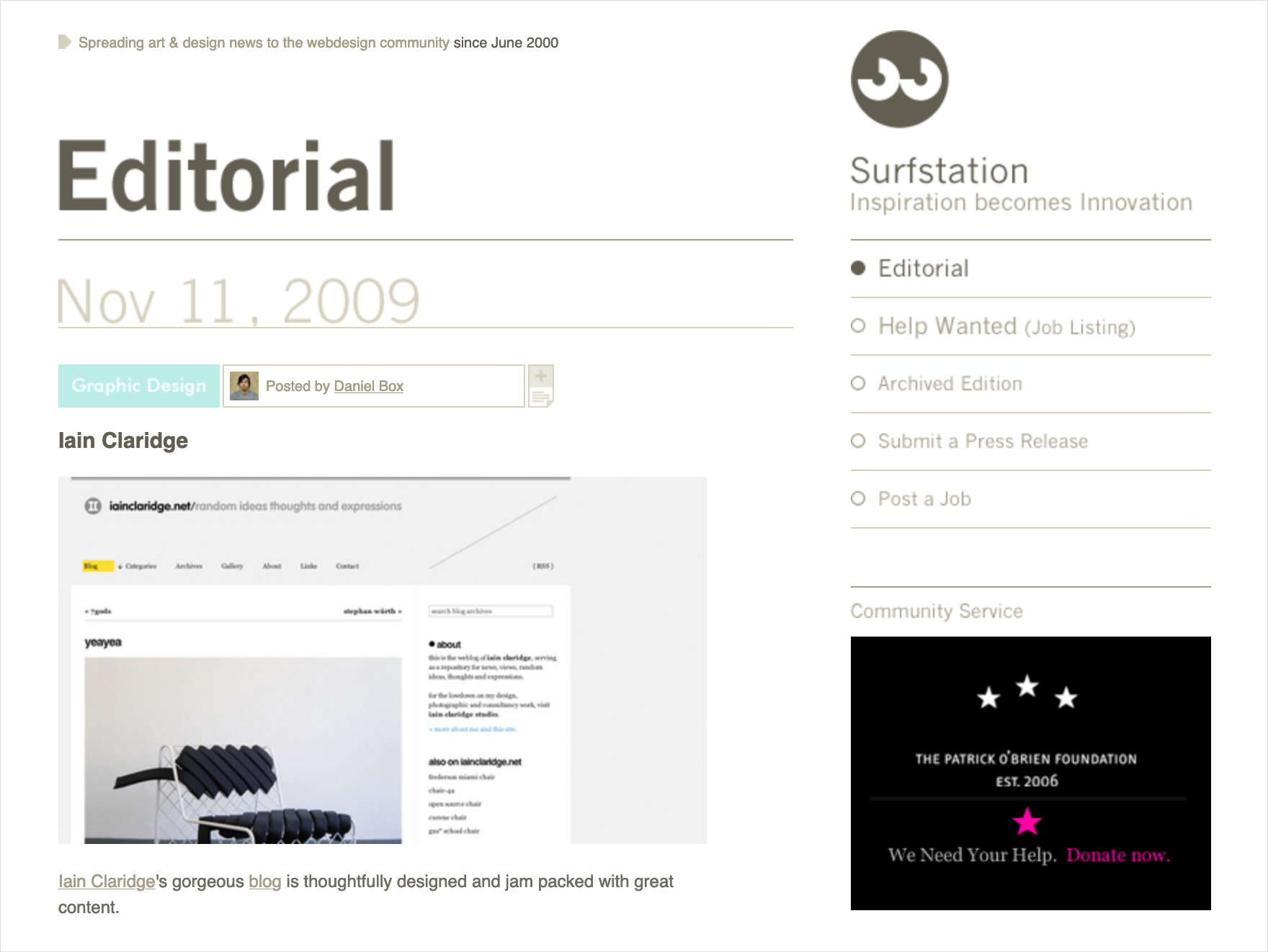 Surfstation and siteInspire… awww, you guys!