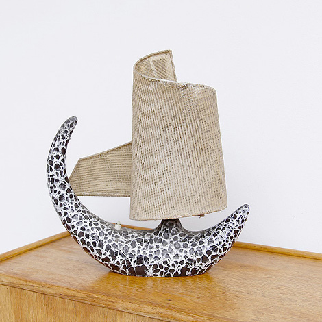 Le Vaucour Vallouris Ceramic Boat Lamp