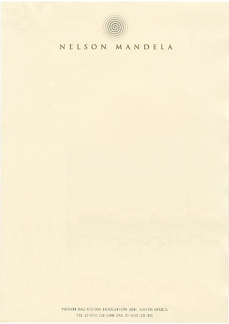 Nelson Mandela letterhead