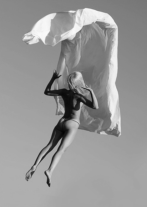 Mystery flying duvet girl