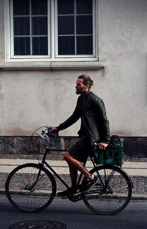 Hipster on a bike