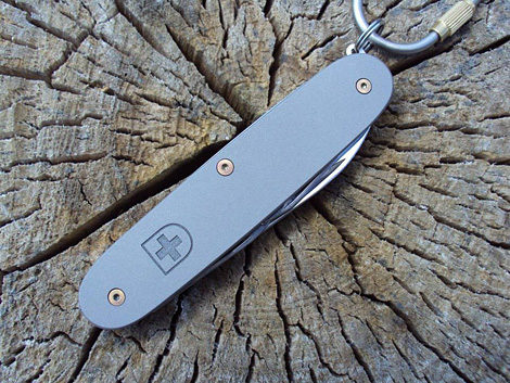 Victorinox Pioneer titanium custom pocket knife