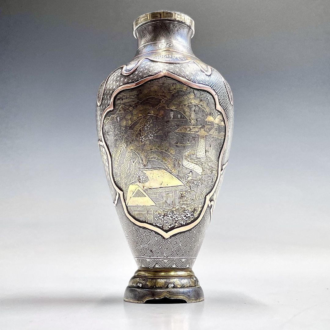 Iron vase by Asai of Kyoto