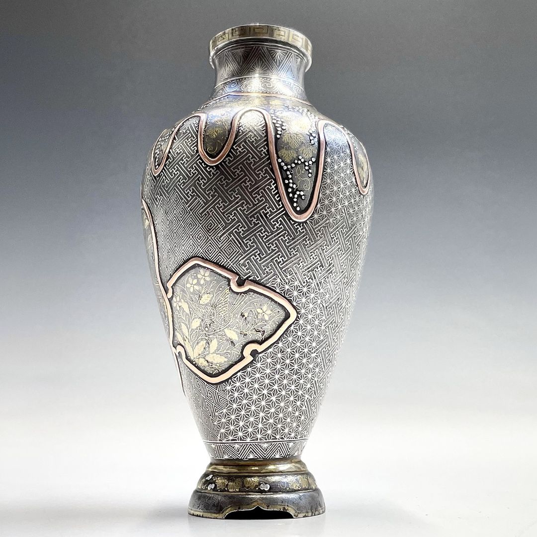 Iron vase by Asai of Kyoto