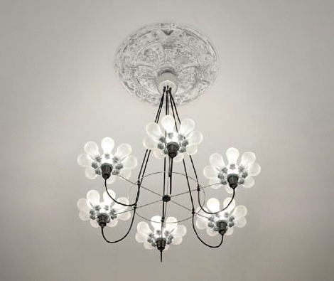 Stiletto classical lightbulb chandelier